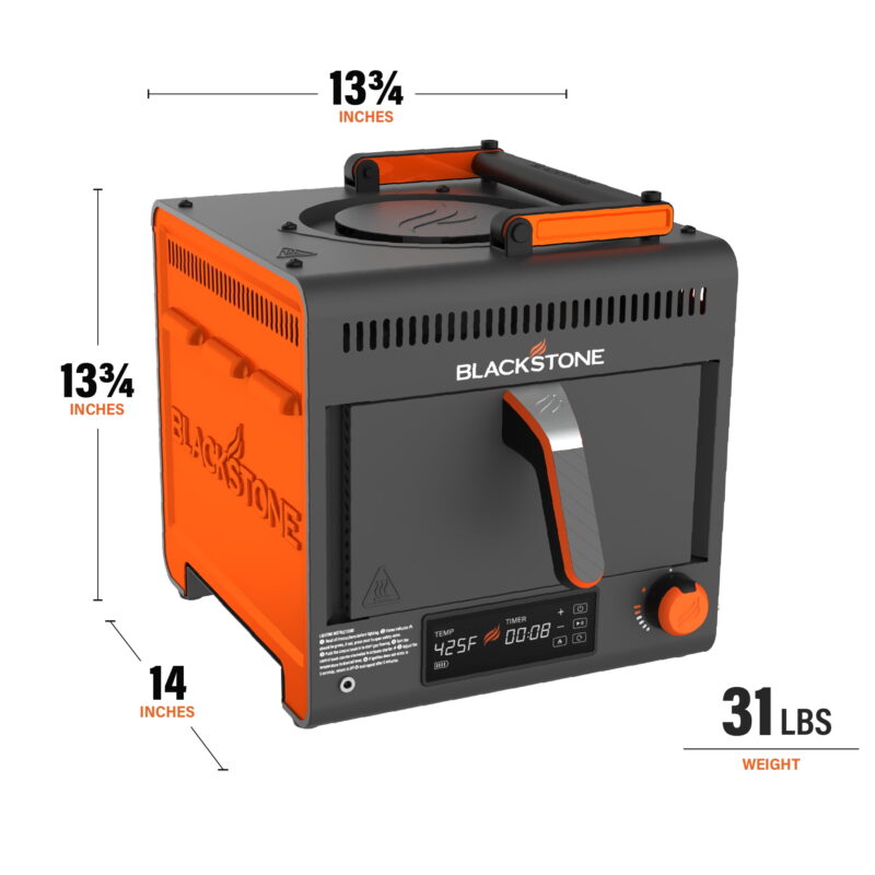 Blackstone Adventure Ready Portable Propane Air Fryer, 4 Quart, Gray & Orange, 18W, 3ft Cord - Image 5
