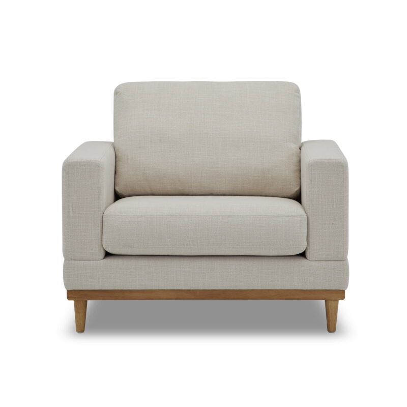 Better Homes & Gardens Springwood Wood Frame Accent Chair, Cream Linen - Image 4
