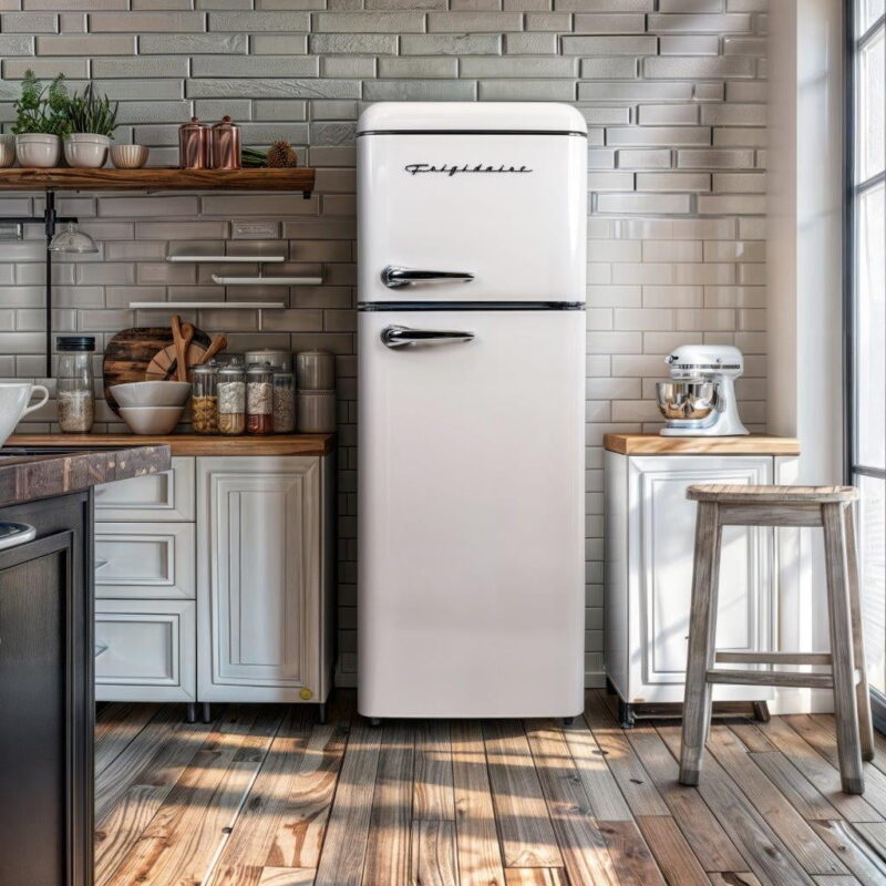 Frigidaire 7.5 Cu. ft. Top Freezer Refrigerator, Cream, Rounded Corners - Retro, EFR756 - Image 5