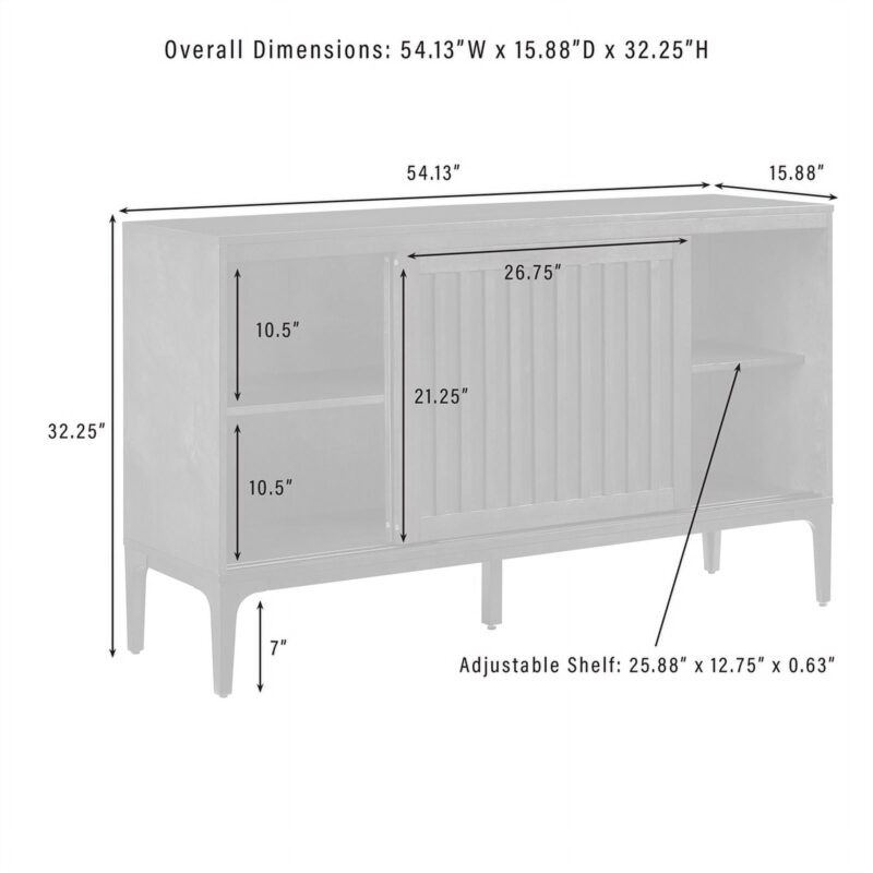 Crosley Furniture Asher Modern Particle Board Wood Sideboard in Matte Black - Image 7