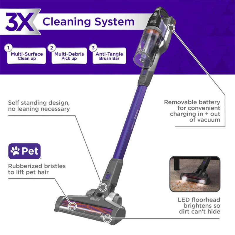 Black and Decker Powerseries Extreme 20V Max Cordless Pet Stick Vacuum - Image 4