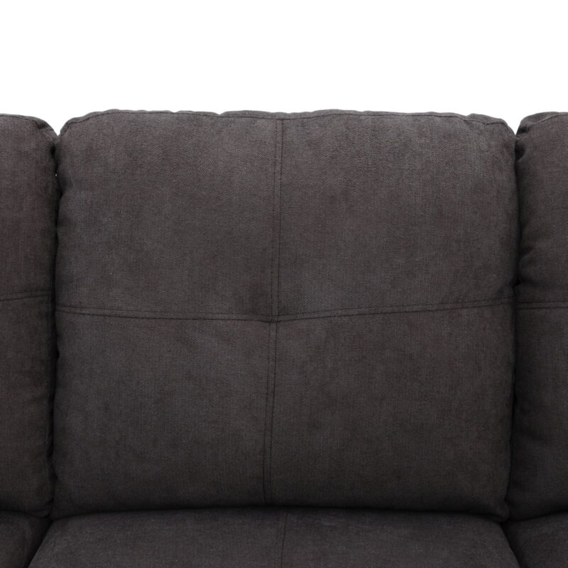Hommoo Sofa Set,Flannel Living Room Sofa Set,L-Shaped Sectional Sofa,2-Piece Couch Living Room,Dark Brown - Image 5