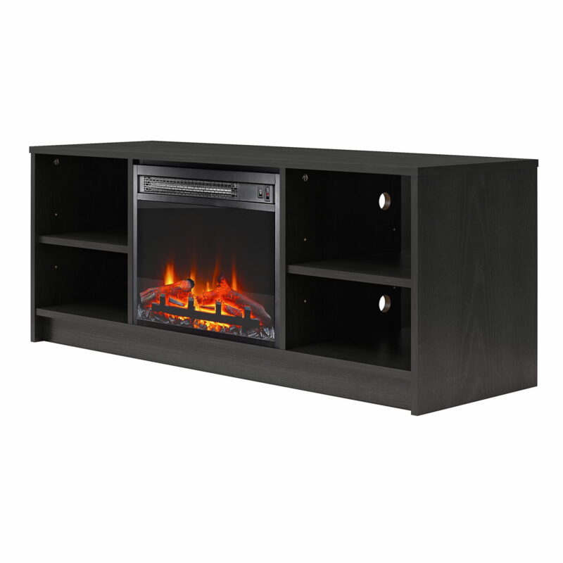 Mainstays Fireplace TV Stand, for TVs up to 55", Black Oak - Image 5