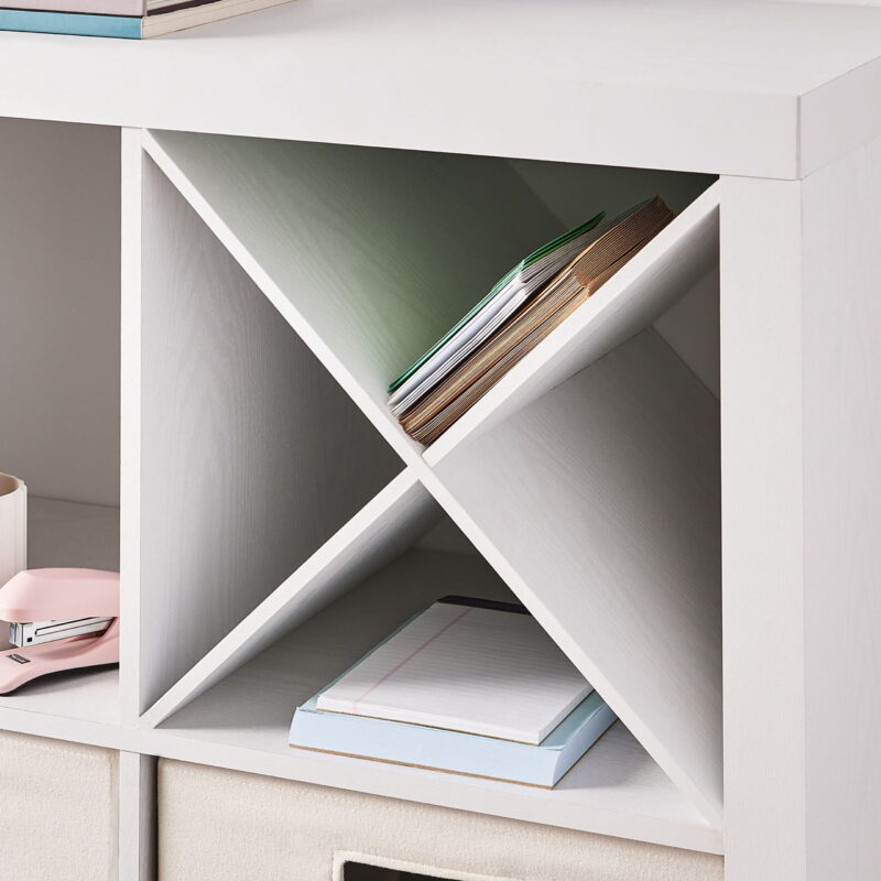 Better Homes & Gardens 8 Cube Organizer with 4 X Shelf Inserts, White Texture - Image 3