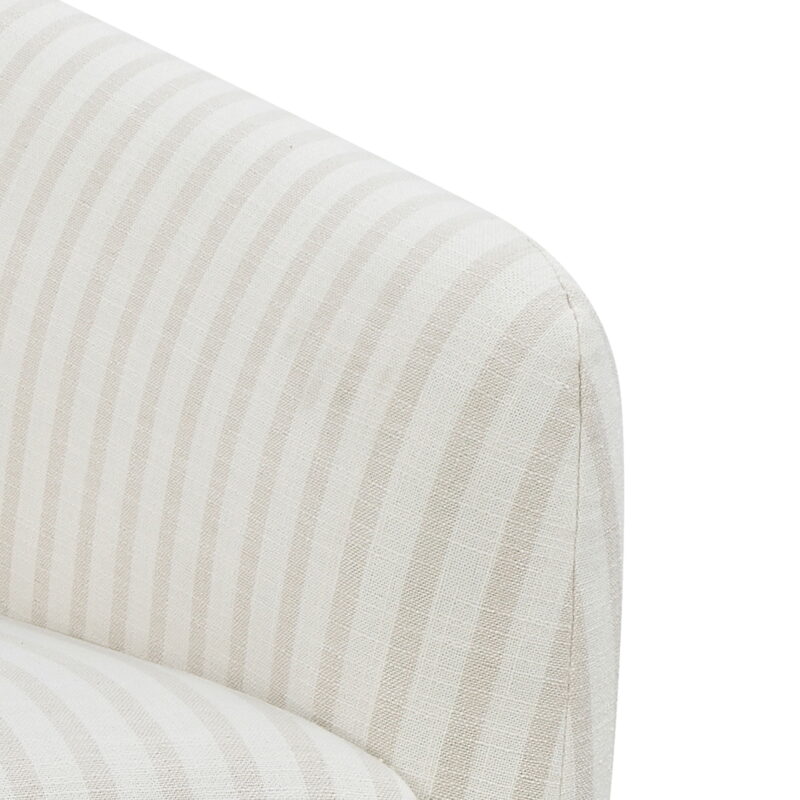 Beautiful Small Space Accent Chair by Drew Barrymore, Beige and White Linen - Image 6