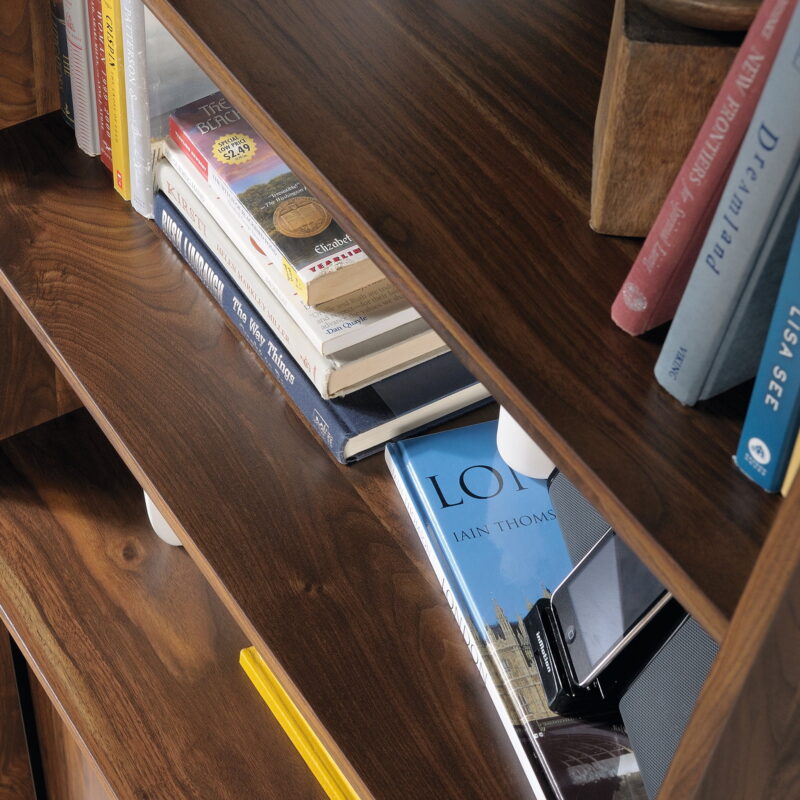 Sauder Harvey Park Wide Bookcase, Grand Walnut Finish - Image 6