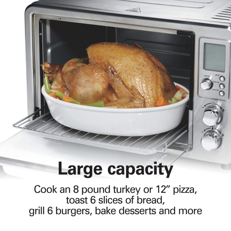 Hamilton Beach Sure-Crisp® Air Fry & Grilling Oven, 6 Slice Capacity, Stainless Steel Exterior, 31395 - Image 5