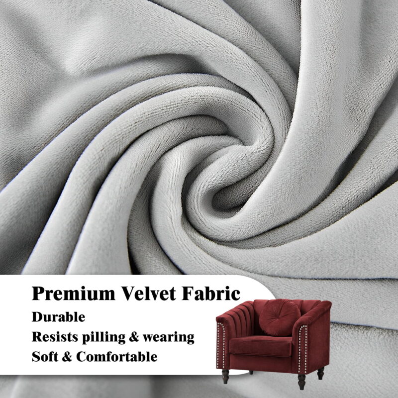 Aukfa 60" Loveseat Sofa Couch, Contemporary Sleep Sofa for Living Room Furniture Sets, Red - Image 3