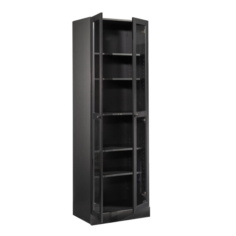 Mainstays Glass Door Storage Bookcase, Black Finish - Image 6