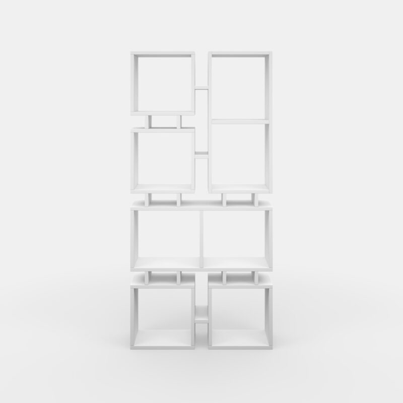 Ada Home Decor Furniture 4 Tier Open Shelf White Bancroft Modern Bookcase - Image 5
