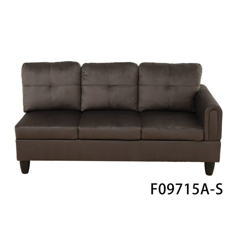 Hommoo Flannel Sectional Sofa Model Set, Modern 4-Seat Couches and Sofaes, L-Shaped Living Room Furniture Set, Light Brown(No Ottomans) - Image 4