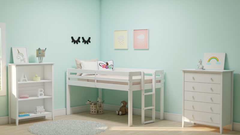 Alaterre Furniture Simplicity 48" Wood 3-Shelf Bookcase in White - Image 3