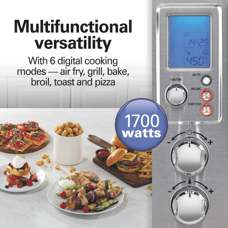 Hamilton Beach Sure-Crisp® Air Fry & Grilling Oven, 6 Slice Capacity, Stainless Steel Exterior, 31395 - Image 3