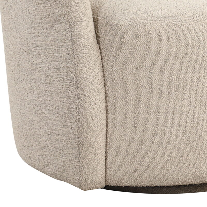 Lifestyle Solutions Briars Art Deco Style Swivel Accent Chair, Khaki Boucle Fabric - Image 3