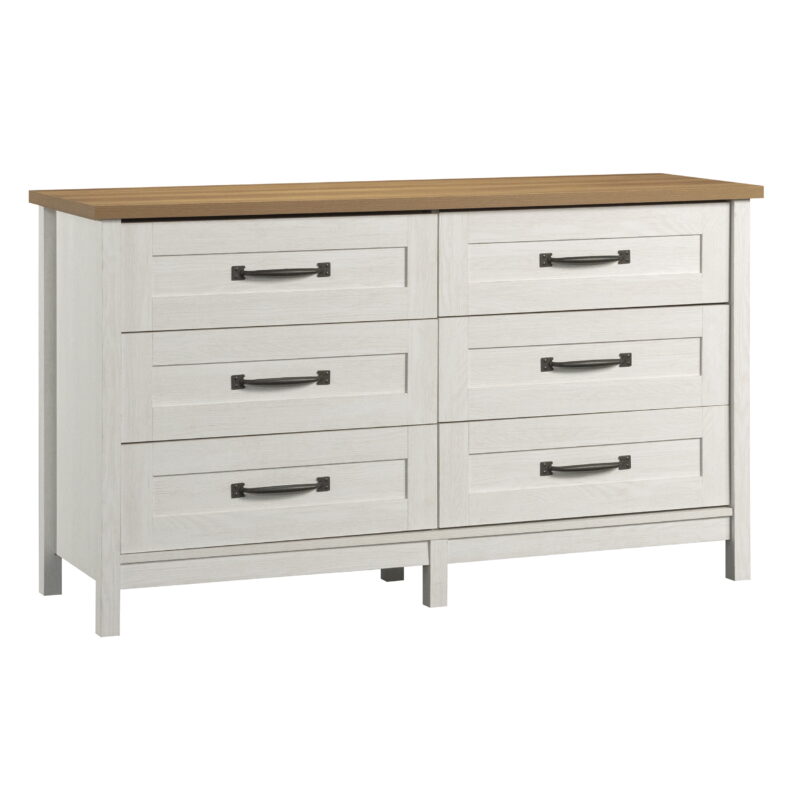 Better Homes & Gardens Modern Farmhouse 6-Drawer Dresser, Alabaster and Light Honey Finish - Image 2