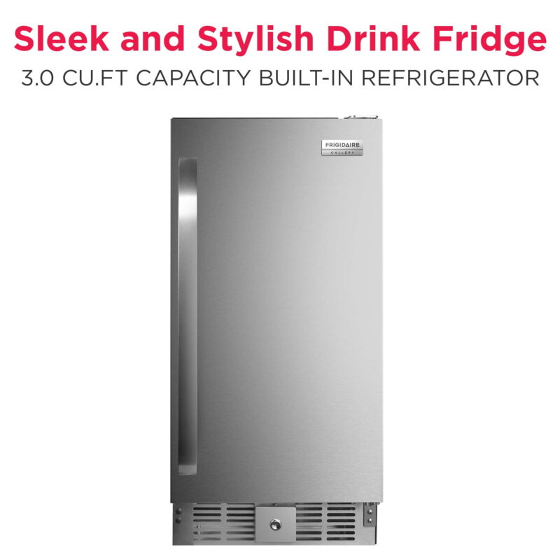 Frigidaire 2.9 Cu Ft Capacity built in fridge, frost free-W:11.6" x L: 17.2" X H: 25.3" (Stainless Steel) - Image 2