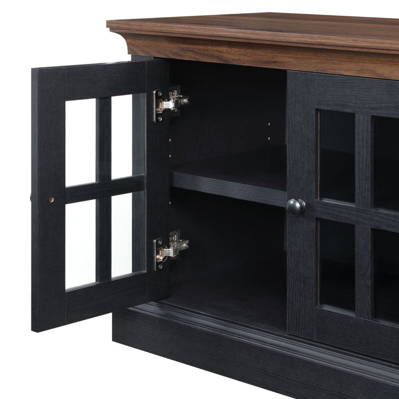 Better Homes & Gardens Canton 4- door TV Stand for TV’s up to 70”, Black/Light Honey Finish - Image 7