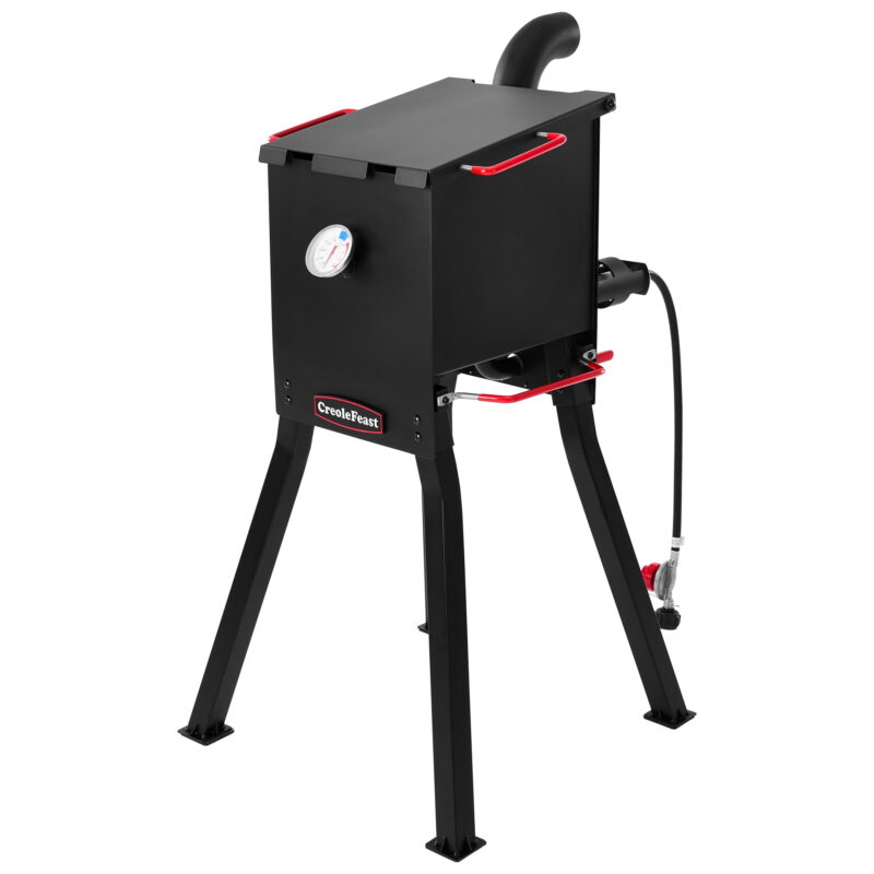 Creole Feast DF02B Outdoor Deep Fryer, 17 Qt. Oil Capacity with 2 Frying Baskets, Lid & Thermometer - Image 2