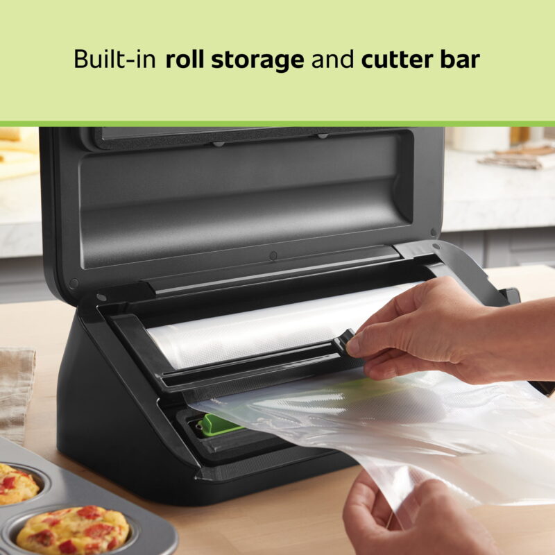 FoodSaver VS2110 Vacuum Sealing System, Food Vacuum Sealer. Black/Dark Gray - Image 3