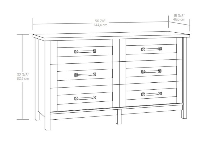 Better Homes & Gardens Modern Farmhouse 6-Drawer Dresser, Alabaster and Light Honey Finish - Image 5