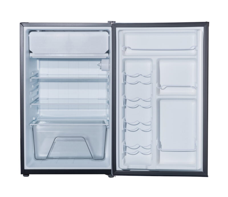Galanz 4.3 Cu ft Single Door Mini Fridge, Stainless Steel Look, New, Width 19.12" - Image 2