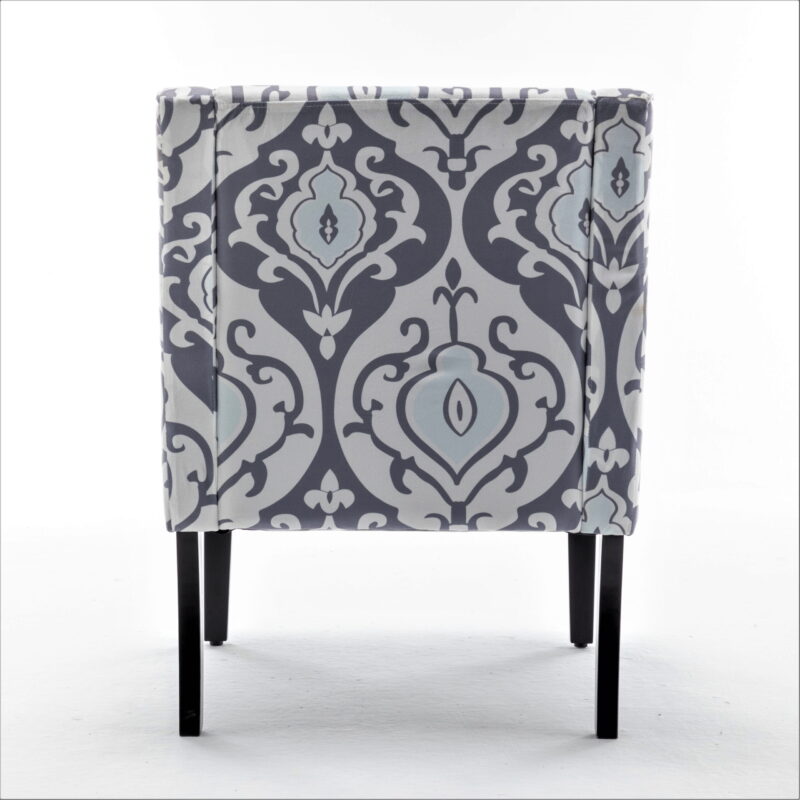 US Pride Furniture Correen 25" Wide Microfiber Accent Chair with Recessed Arms, White Black - Image 2