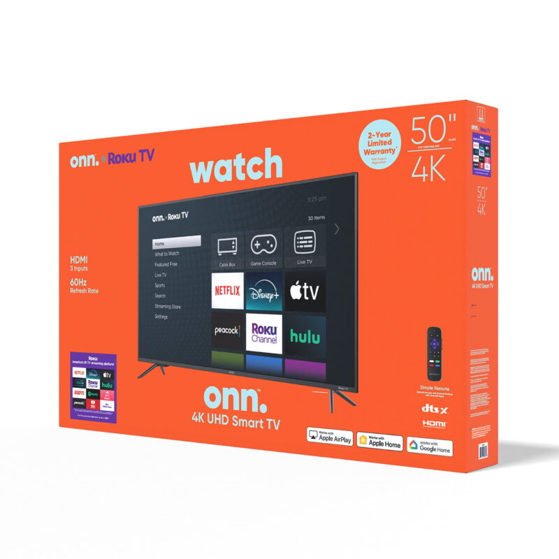 onn 50” Class 4K UHD (2160P) LED Roku Smart Television HDR (100012585) - Image 5