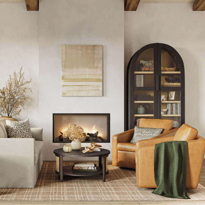 Better Homes & Gardens Steele Swivel Accent Chair, Camel Faux Leather - Image 7