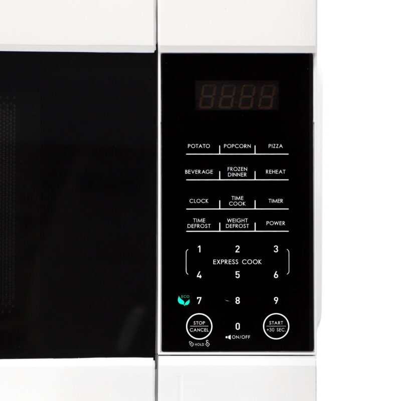 Galanz 1.1 cu ft 1000W Countertop Microwave Oven in White with One Touch Express Cooking - Image 5