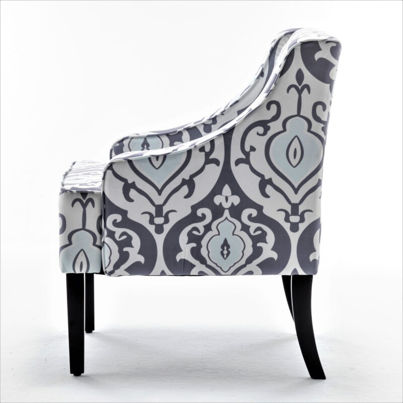 US Pride Furniture Correen 25" Wide Microfiber Accent Chair with Recessed Arms, White Black - Image 5