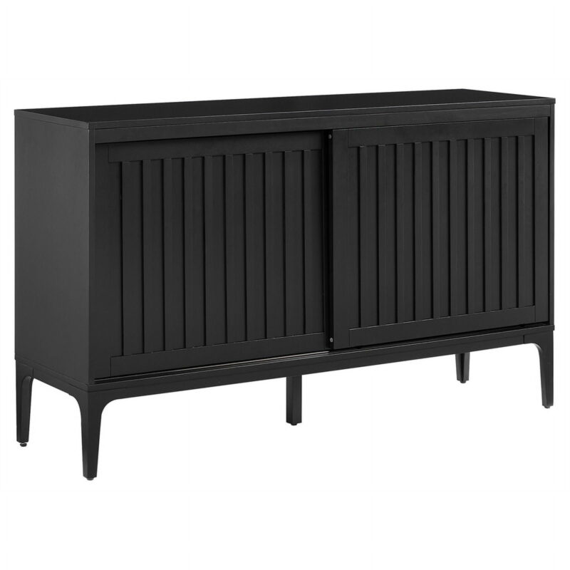 Crosley Furniture Asher Modern Particle Board Wood Sideboard in Matte Black - Image 2