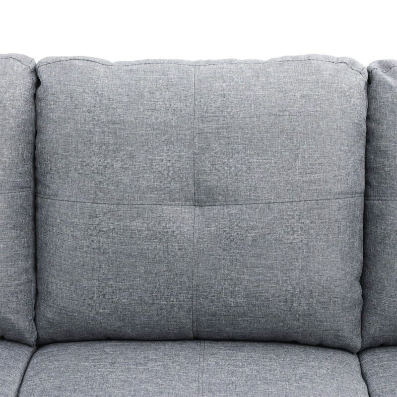 Hommoo Modern 4-seat Linen Living Room Furniture Sets Sectional Couches and Sofas, L Shaped Sectional Couch Sofa, Gray(No Ottoman) - Image 6