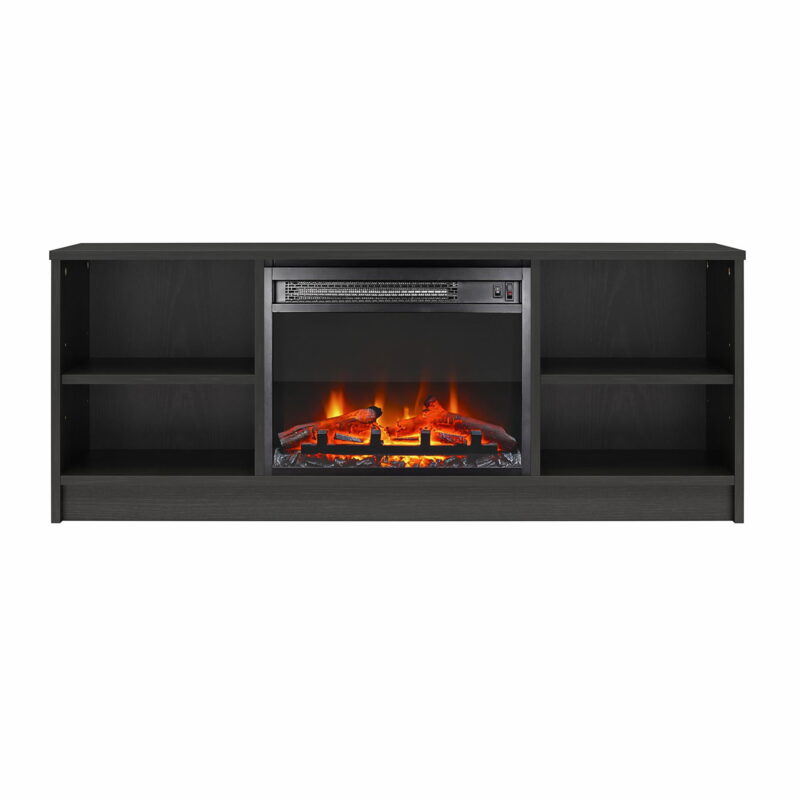 Mainstays Fireplace TV Stand, for TVs up to 55", Black Oak - Image 4