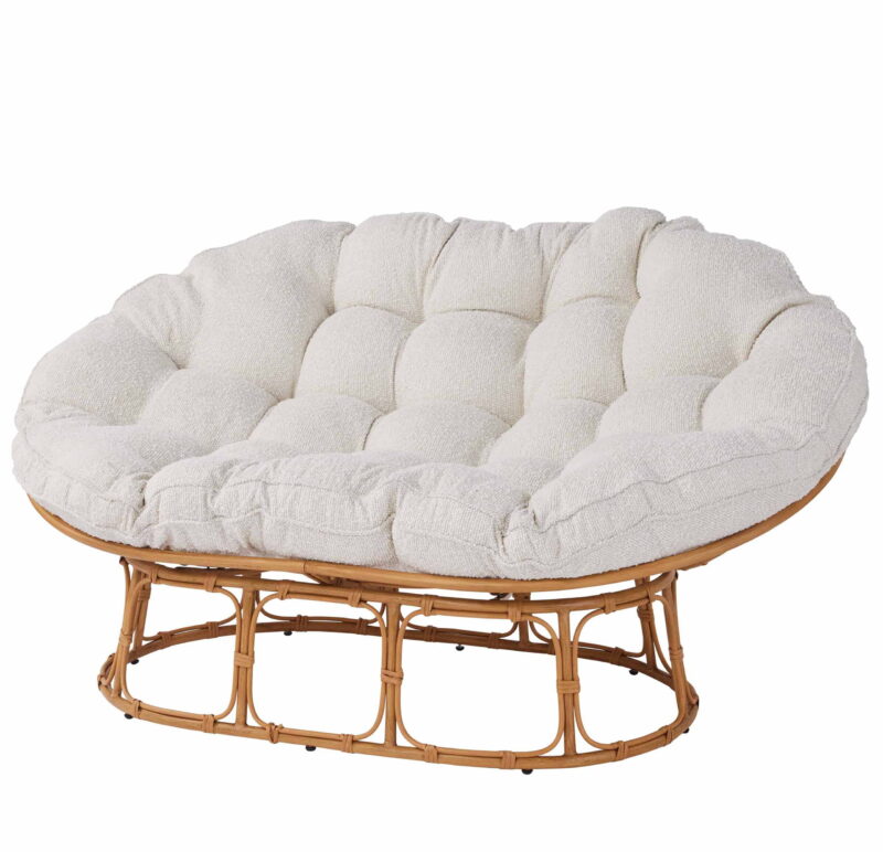 Better Homes & Gardens Double Papasan Accent Chair, Cream Boucle - Image 2