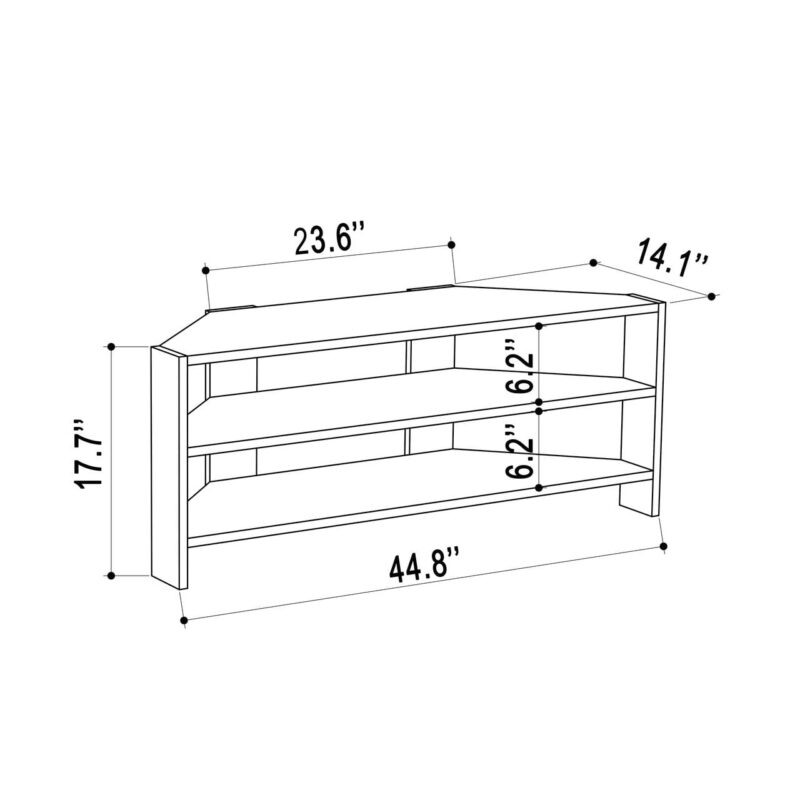 Ada Home Decor Furniture for TVs up to 48" 2 Tier Open Shelf White Terry Modern TV Stand - Image 4
