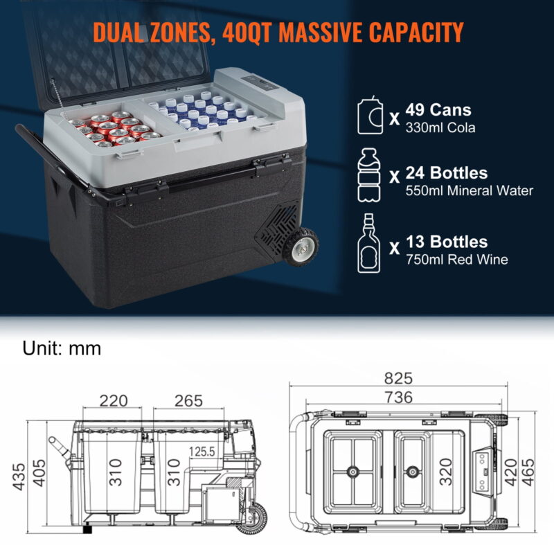 BENTISM 12 Volt RV Car Refrigerator Portable Freezer 48Qt Dual Zone with APP Control - Image 4