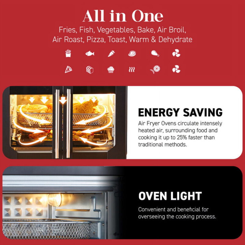 Elite Cuisine French Door 23 L Air Fryer Oven, Black - Image 5