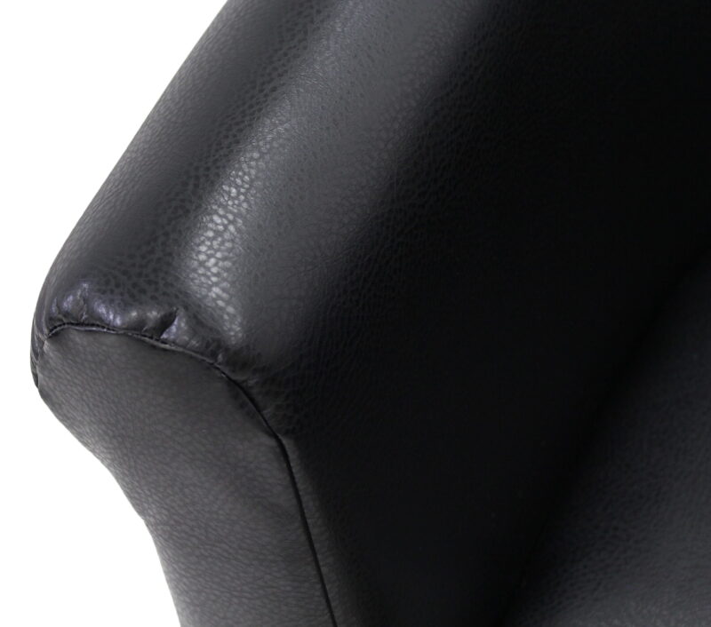 Mainstays Faux Leather Bucket Accent Chair, Black - Image 2