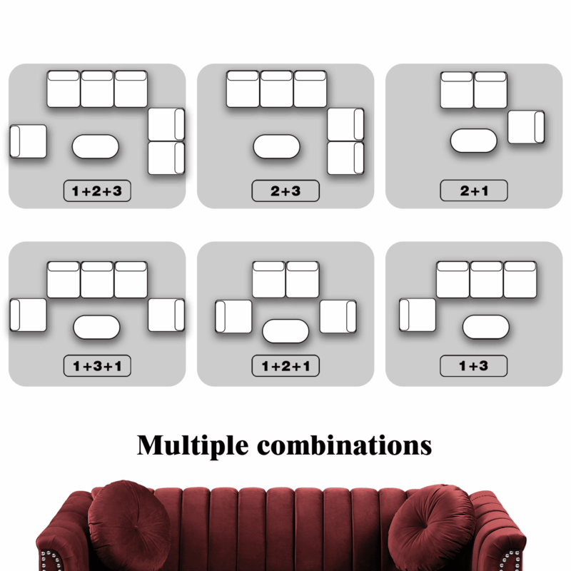 Aukfa 60" Loveseat Sofa Couch, Contemporary Sleep Sofa for Living Room Furniture Sets, Red - Image 6