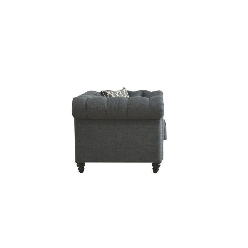 Acme Furniture Aurelia Chair w/1 Pillow, Gray Linen - Image 2