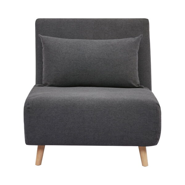 A&D Home Tustin Polyester Convertible Futon Chair, Charcoal