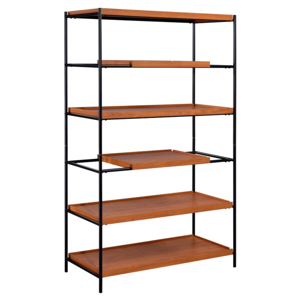 Acme Furniture Oaken Bookshelf in Honey Oak and Black Finish
