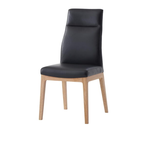 Acme Furniture Raquan Leather Upholstered Side Chairs in Black and Walnut (Set of 2)