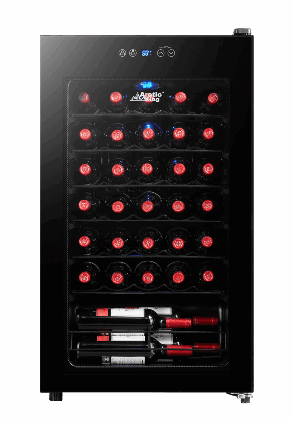 Arctic King Premium 34-Bottle Standard Wine Cooler, Glass Door, AWCA034ADB