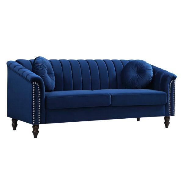 Aukfa 3 Seater Sofa Couch Set, Contemporary Living Room Sofa for Living Room Furniture Sets, Blue