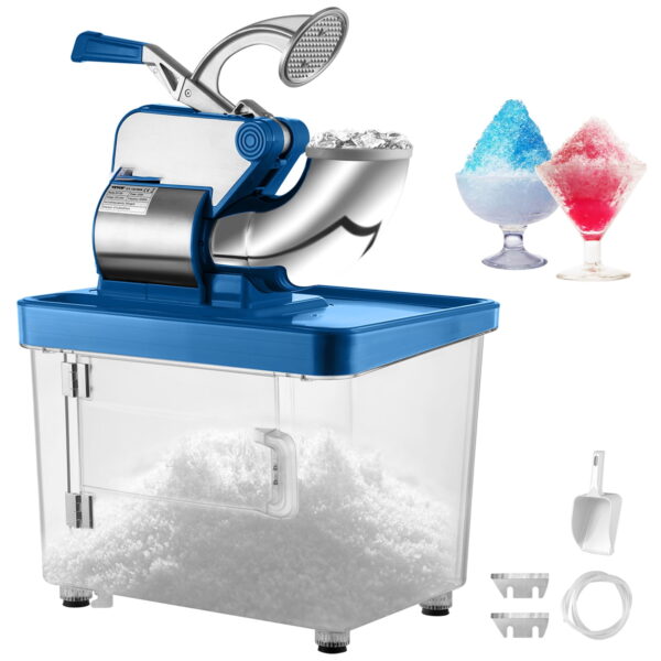 BENTISM Commercial Ice Crusher, Snowball Machine Commercial Blue Snow Cone Machine