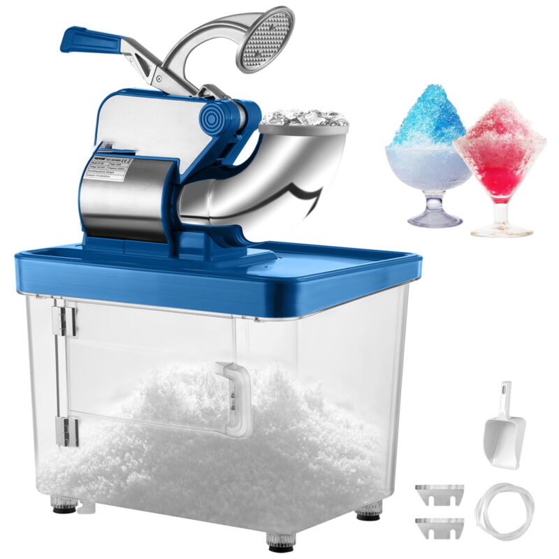 BENTISM Commercial Ice Crusher, Snowball Machine Commercial Blue Snow Cone Machine