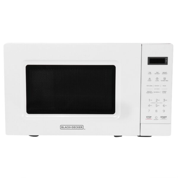 BLACK+DECKER 0.7 cu ft Countertop Microwave Oven in White