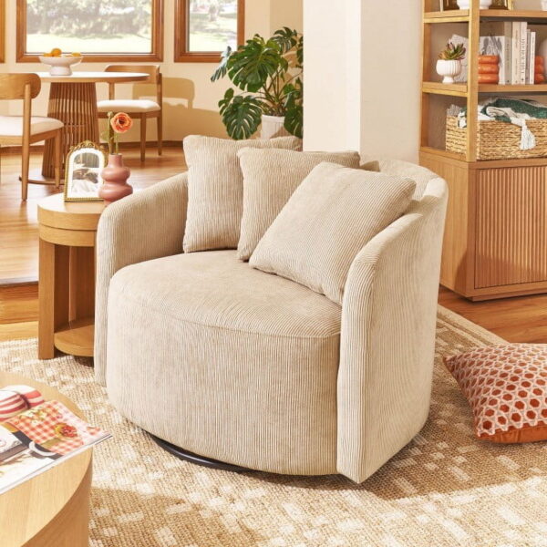Beautiful Drew Accent Chair by Drew Barrymore, Fawn Cord