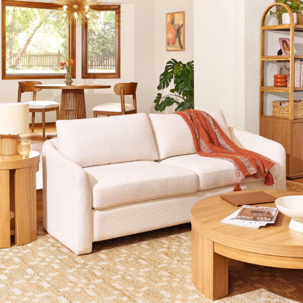 Beautiful Drew 72.2" Sofa by Drew Barrymore for Adults, Cream Bouclé